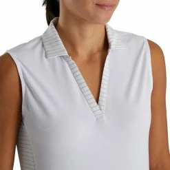 FootJoy Women's Open Placket Sleeveless Polo 29 FootJoy Women's Open Placket Sleeveless Polo -golf ball Shop footjoy womens open placket sleeveless polo white 04 73433.1673285373
