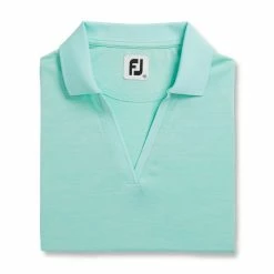 FootJoy Women's Open Placket Space Dye Polo 31 FootJoy Women's Open Placket Space Dye Polo -golf ball Shop footjoy womens open placket space dye polo aquamarine white 05 65345.1631902166