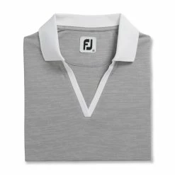 FootJoy Women's Open Placket Space Dye Polo 26 FootJoy Women's Open Placket Space Dye Polo -golf ball Shop footjoy womens open placket space dye polo grey white 05 84053.1631902166