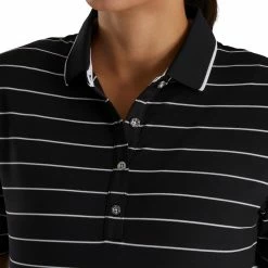 FootJoy Women's Pique Pinstripe Half Sleeve Polo 16 FootJoy Women's Pique Pinstripe Half Sleeve Polo -golf ball Shop footjoy womens pique pinstripe half sleeve polo black 03 46845.1673902489