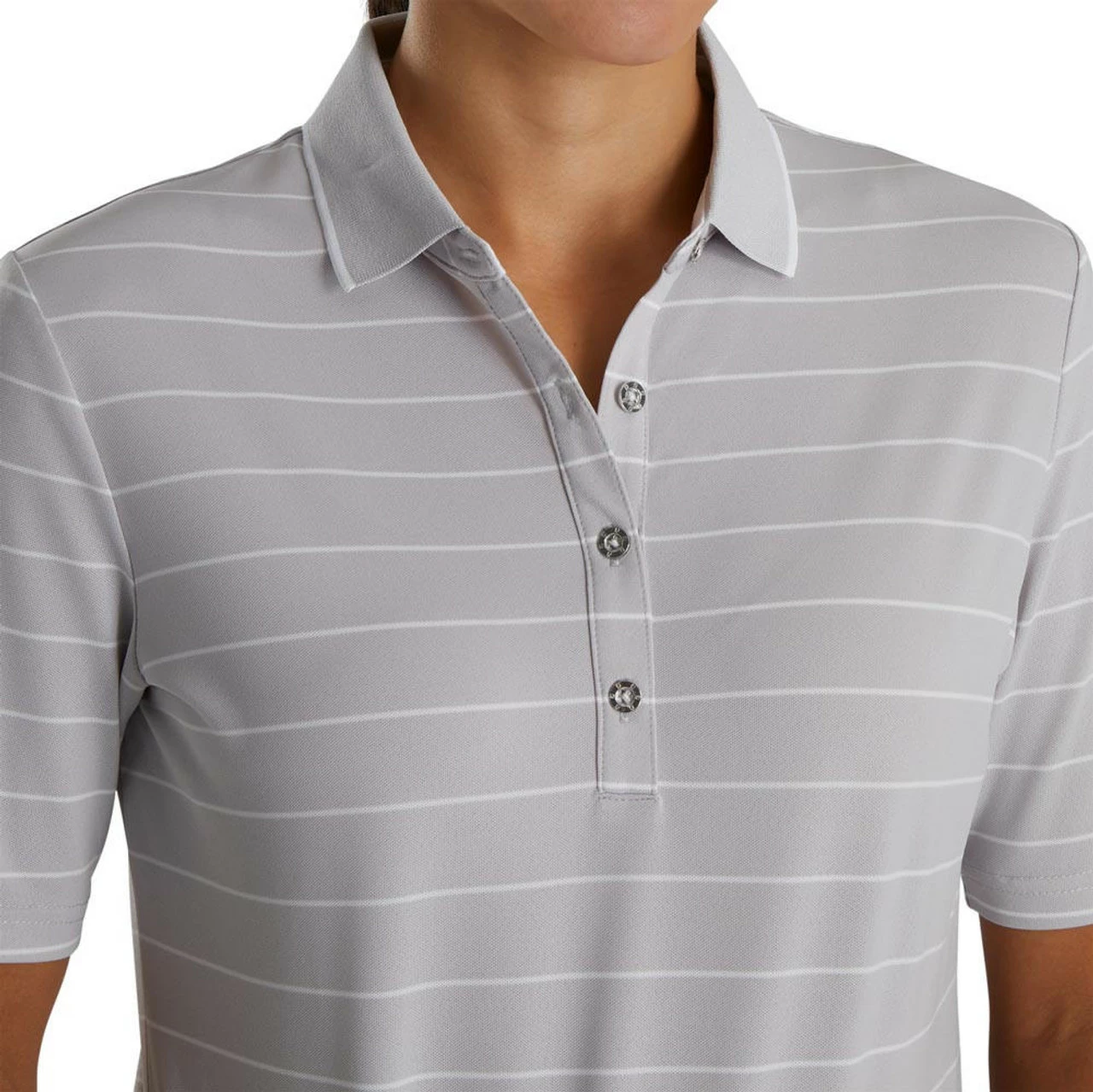 FootJoy Women's Pique Pinstripe Half Sleeve Polo 5 FootJoy Women's Pique Pinstripe Half Sleeve Polo - Image 3