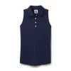 FootJoy Women's Ribbed Sleeveless Polo -golf ball Shop footjoy womens ribbed sleeveless polo navy 01 53272.1676586368