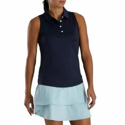 FootJoy Women's Ribbed Sleeveless Polo 20 FootJoy Women's Ribbed Sleeveless Polo -golf ball Shop footjoy womens ribbed sleeveless polo navy 02 23422.1676582843