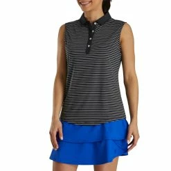 FootJoy Women's Sleeveless Pinstripe Polo 23 FootJoy Women's Sleeveless Pinstripe Polo -golf ball Shop footjoy womens sleeveless pinstripe polo black 02 37872.1633122943