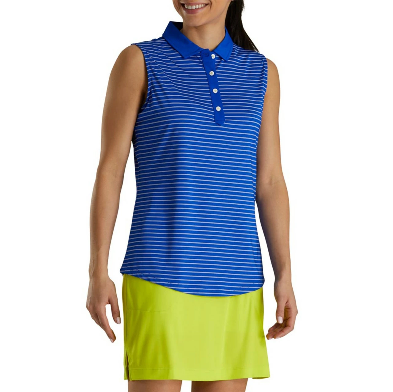 FootJoy Women's Sleeveless Pinstripe Polo 4 FootJoy Women's Sleeveless Pinstripe Polo - Image 2