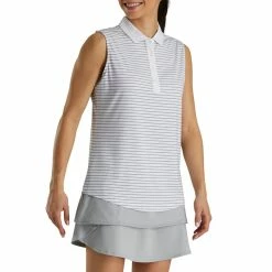 FootJoy Women's Sleeveless Pinstripe Polo 28 FootJoy Women's Sleeveless Pinstripe Polo -golf ball Shop footjoy womens sleeveless pinstripe polo white 02 49055.1633122943