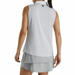 FootJoy Women's Sleeveless Pinstripe Polo 29 FootJoy Women's Sleeveless Pinstripe Polo -golf ball Shop footjoy womens sleeveless pinstripe polo white 03 14824.1633122943