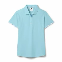 FootJoy Women's Watercolor Trim Polo 35 FootJoy Women's Watercolor Trim Polo -golf ball Shop footjoy womens watercolor trim polo sky 01 90627.1676590965