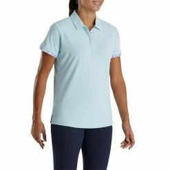 FootJoy Women's Watercolor Trim Polo 37 FootJoy Women's Watercolor Trim Polo -golf ball Shop footjoy womens watercolor trim polo sky 02 29289.1676596373