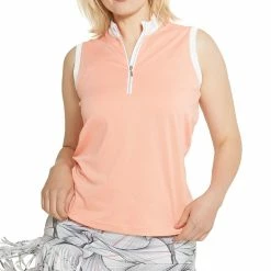 GGBLUE Tess Sleeveless Polo -golf ball Shop ggblue tess sleeveless polo melon white 01 22461.1676598876