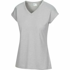 Greg Norman Women's Annie V-Neck -golf ball Shop greg norman womens annie v neck dolphin heather 01 80687.1671482455