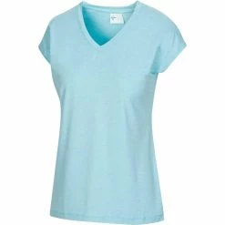 Greg Norman Women's Annie V-Neck -golf ball Shop greg norman womens annie v neck pure aqua heather 01 33615.1671482446
