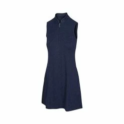 Greg Norman Women's Flare Sleeveless Zip Dress -golf ball Shop greg norman womens flare sleeveless zip dress navy 01 89039.1644419993