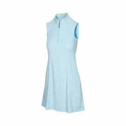 Greg Norman Women's Flare Sleeveless Zip Dress -golf ball Shop greg norman womens flare sleeveless zip dress pure aqua 01 31671.1644419993