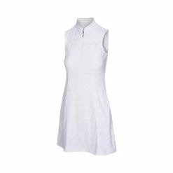 Greg Norman Women's Flare Sleeveless Zip Dress -golf ball Shop greg norman womens flare sleeveless zip dress white 01 77373.1644419993