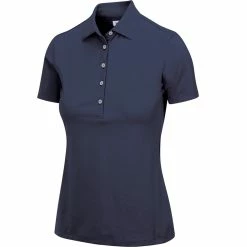Greg Norman Women's Freedom Micro Pique Short Sleeve Polo -golf ball Shop greg norman womens freedom micro pique short sleeve polo navy 01 60213.1659043413