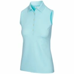 Greg Norman Women's Freedom Micro Pique Sleeveless Polo -golf ball Shop greg norman womens freedom micro pique sleeveless polo pure aqua 01 01084.1659043420