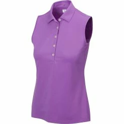 Greg Norman Women's Freedom Micro Pique Sleeveless Polo -golf ball Shop greg norman womens freedom micro pique sleeveless polo sugar plum 01 26167.1659043420
