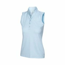 Greg Norman Women's Heathered Dot Sleeveless Polo 14 Greg Norman Women's Heathered Dot Sleeveless Polo -golf ball Shop greg norman womens heathered dot sleeveless polo pure aqua 01 03522.1651765028