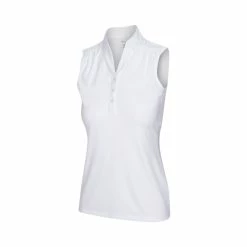Greg Norman Women's Heathered Dot Sleeveless Polo 11 Greg Norman Women's Heathered Dot Sleeveless Polo -golf ball Shop greg norman womens heathered dot sleeveless polo white 01 43506.1651765028