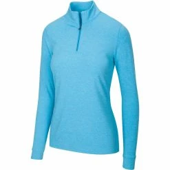 Greg Norman Women's Peached Heather 1/4 Zip -golf ball Shop greg norman womens peached heather 1 4 zip riviera blue heather 01 43355.1633111170