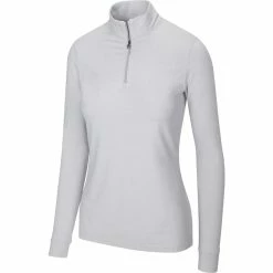 Greg Norman Women's Peached Heather 1/4 Zip -golf ball Shop greg norman womens peached heather 1 4 zip shark grey heather 01 21709.1633111170
