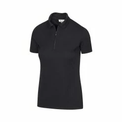 Greg Norman Women's Zip Polo -golf ball Shop greg norman womens zip polo black 01 98535.1644418951