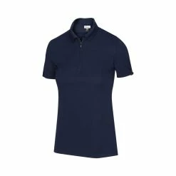 Greg Norman Women's Zip Polo -golf ball Shop greg norman womens zip polo navy 01 56507.1644418951