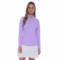 IBKUL Mini Check Long Sleeve Zip Mock -golf ball Shop ibkul mini check long sleeve zip mock lavender 01 99147.1676581378