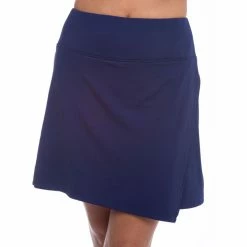 IBKUL Solid Faux Wrap Skort -golf ball Shop ibkul solid faux wrap skort navy 01 56903.1659043237