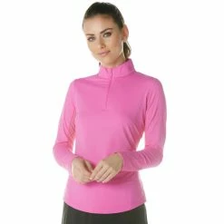 IBKUL Solid Long Sleeve Mock -golf ball Shop ibkul solid long sleeve mock hot pink 01 96135.1633113437