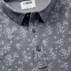 Linksoul Blossom Print Anza Polo -golf ball Shop linksoul blossom print anza polo gunmetal 02 78313.1676590252