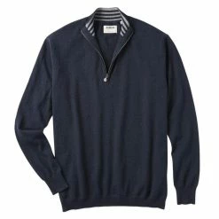 Linksoul Cotton-Cashmere 1/4 Zip Sweater -golf ball Shop linksoul cotton cashmere 1 4 zip sweater deep navy heather 01 05825.1632855609