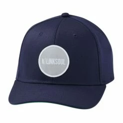Linksoul Grey Patch Hat -golf ball Shop linksoul grey patch hat navy 01 55172.1632943270