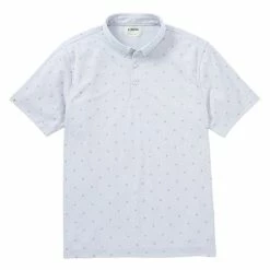 Linksoul Micro Fern Print Oxford Polo -golf ball Shop linksoul micro fern print oxford polo soft sky 01 95222.1676589637