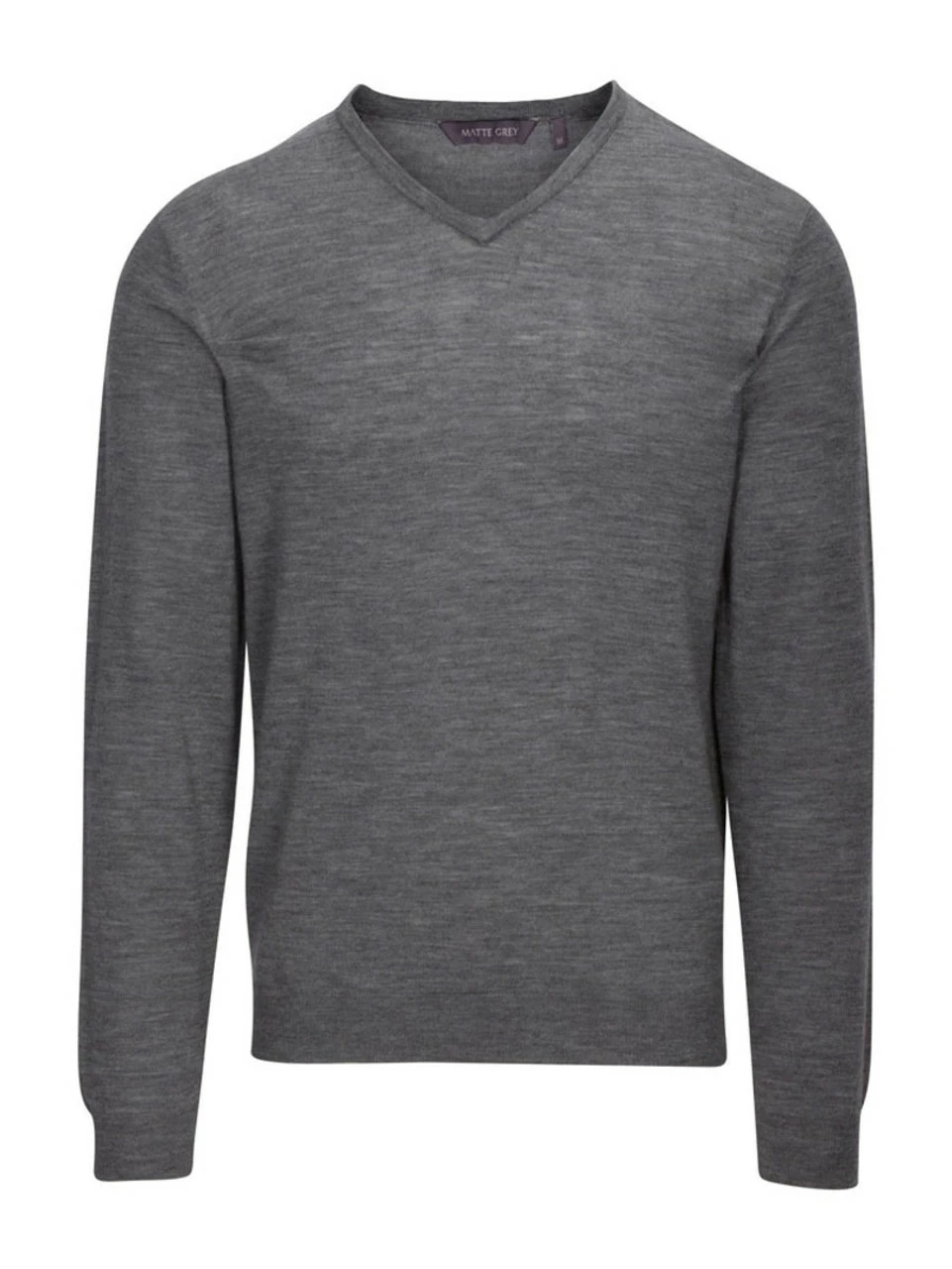 Matte Grey Ridge Long Sleeve V-Neck 3 Matte Grey Ridge Long Sleeve V-Neck