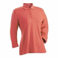 Nancy Lopez Grace 3/4 Sleeve Polo -golf ball Shop nancy lopez grace 3 4 sleeve polo tangerine 01 47371.1633541344