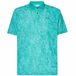 Oakley Contender Print Polo -golf ball Shop oakley contender print polo light emerald 01 07604.1676580664