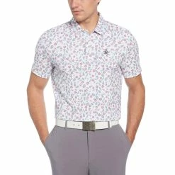 Original Penguin Whimsical Tropical Print Polo -golf ball Shop original penguin whimsical tropical print polo bright white 01 96522.1652883632