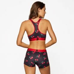 PSD Women's Cherry On Top Sports Bra -golf ball Shop psd womens cherry on top sports bra black 03 23469.1636747630