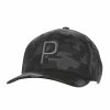Puma Camo Pattern P Snapback Hat -golf ball Shop puma camo pattern p snapback hat black 01 68018.1662670407