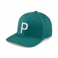 Puma P Hat -golf ball Shop puma p hat green lagoon white glow 01 96689.1678809187