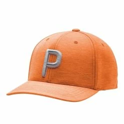 Puma P Snapback Hat -golf ball Shop puma p snapback hat vibrant orange 01 30287.1640268310