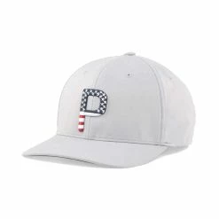 Puma Pars & Stripes P Snapback Hat -golf ball Shop puma pars and stripes p snapback hat high rise 01 79565.1645027104