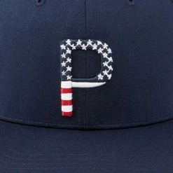 Puma Pars & Stripes P Snapback Hat -golf ball Shop puma pars and stripes p snapback hat navy blazer 04 52017.1645027105