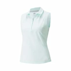 Puma Women's Harding Sleeveless Polo -golf ball Shop puma womens harding sleeveless polo soothing sea 01 89781.1649187521