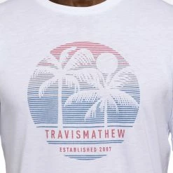 Travis Mathew Concheros Tee -golf ball Shop travis mathew concheros tee white 02 97413.1678483679