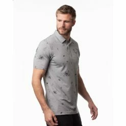 Travis Mathew Ice Breaker Polo -golf ball Shop travis mathew ice breaker polo heather medium grey 02 24297.1671484349